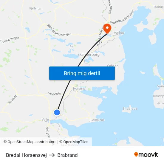 Bredal Horsensvej to Brabrand map