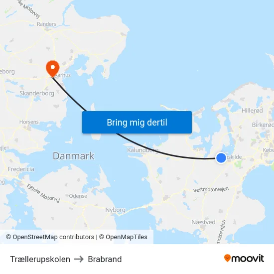 Trællerupskolen to Brabrand map
