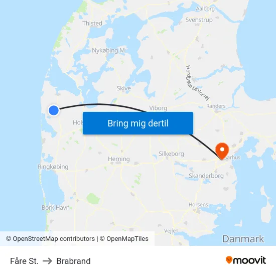 Fåre St. to Brabrand map