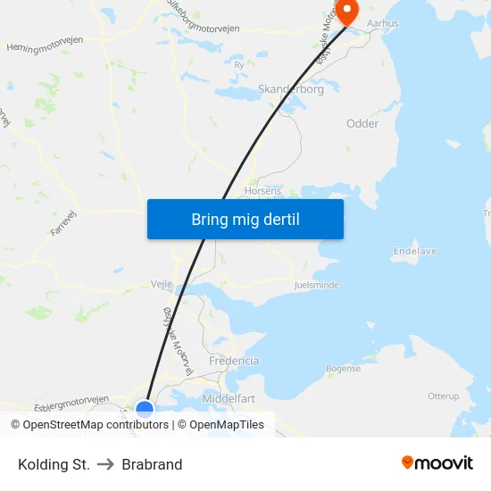 Kolding St. to Brabrand map