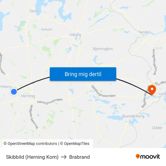 Skibbild (Herning Kom) to Brabrand map