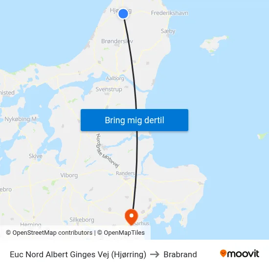 Euc Nord Albert Ginges Vej (Hjørring) to Brabrand map