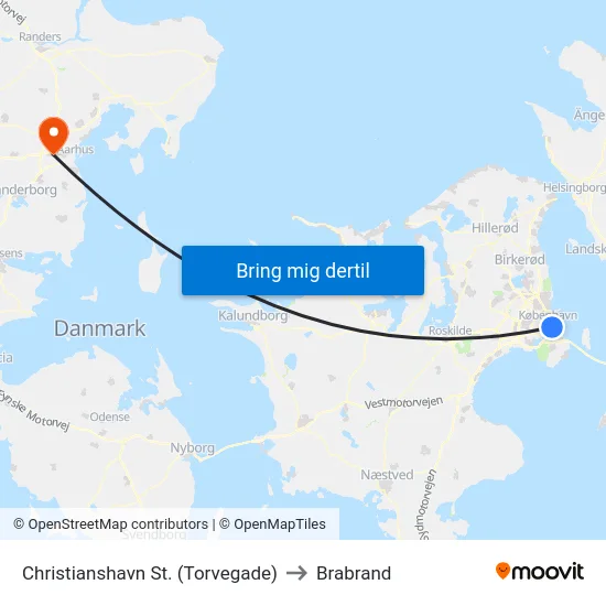 Christianshavn St. (Torvegade) to Brabrand map