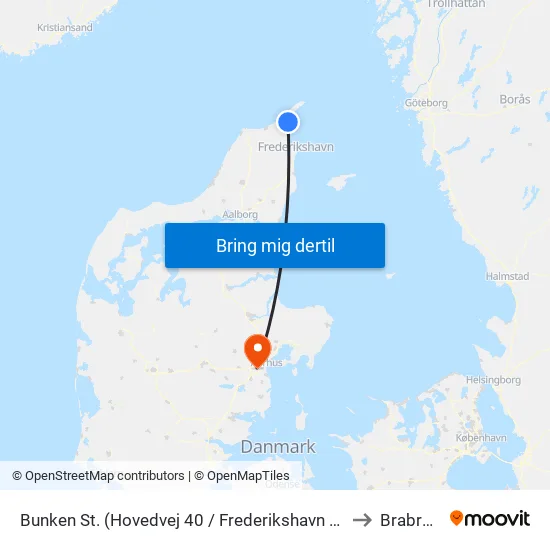 Bunken St. (Hovedvej 40 / Frederikshavn Komm.) to Brabrand map