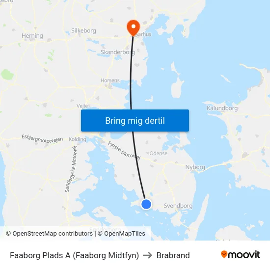 Faaborg Plads A (Faaborg Midtfyn) to Brabrand map