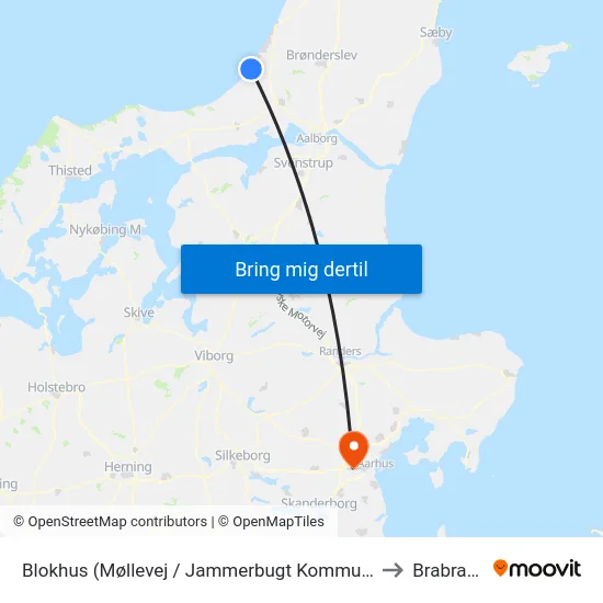 Blokhus (Møllevej / Jammerbugt Kommune) to Brabrand map