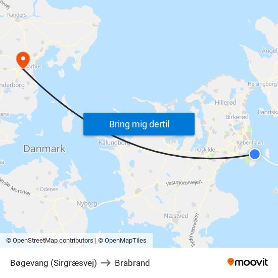 Bøgevang (Sirgræsvej) to Brabrand map