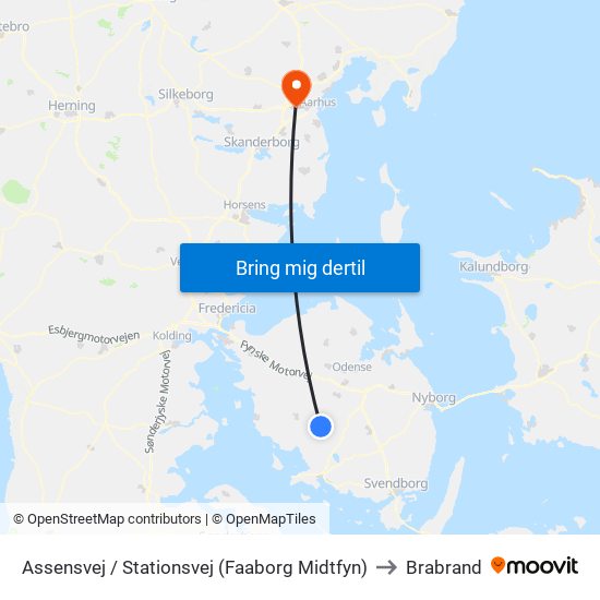 Assensvej / Stationsvej (Faaborg Midtfyn) to Brabrand map