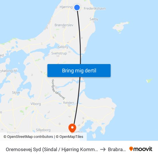 Oremosevej Syd (Sindal / Hjørring Kommune) to Brabrand map