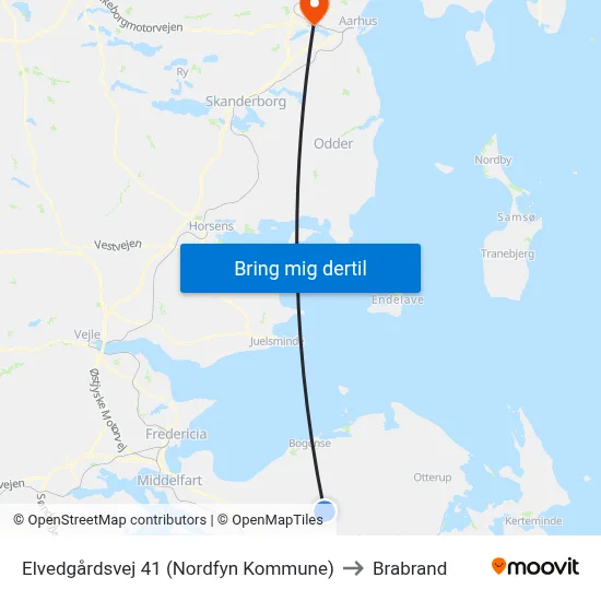 Elvedgårdsvej 41 (Nordfyn Kommune) to Brabrand map