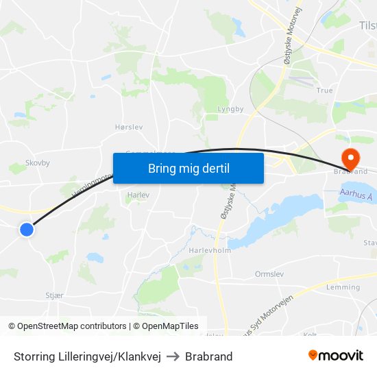 Storring Lilleringvej/Klankvej to Brabrand map