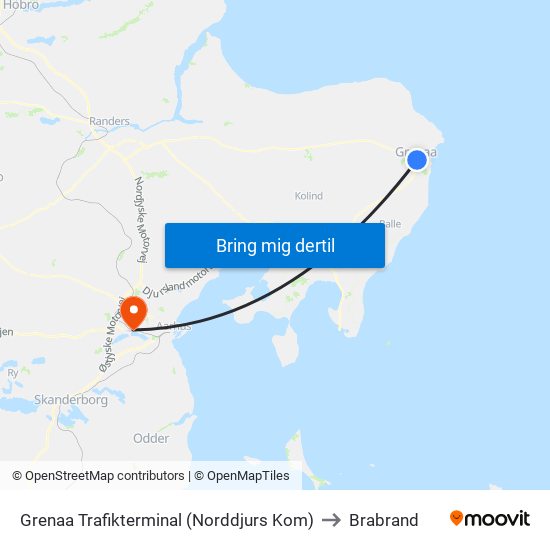 Grenaa Trafikterminal (Norddjurs Kom) to Brabrand map