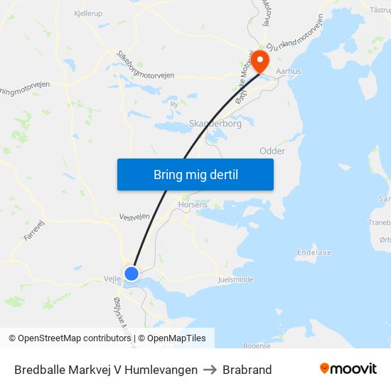 Bredballe Markvej V Humlevangen to Brabrand map