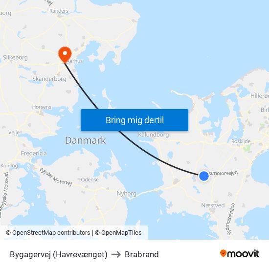 Bygagervej (Havrevænget) to Brabrand map