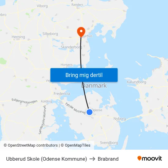 Ubberud Skole (Odense Kommune) to Brabrand map