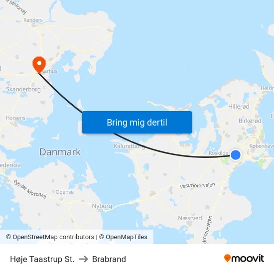 Høje Taastrup St. to Brabrand map