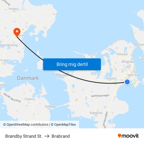 Brøndby Strand St. to Brabrand map