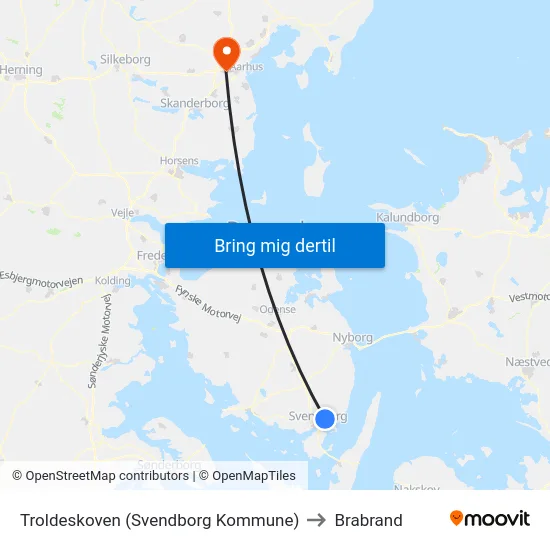 Troldeskoven (Svendborg Kommune) to Brabrand map