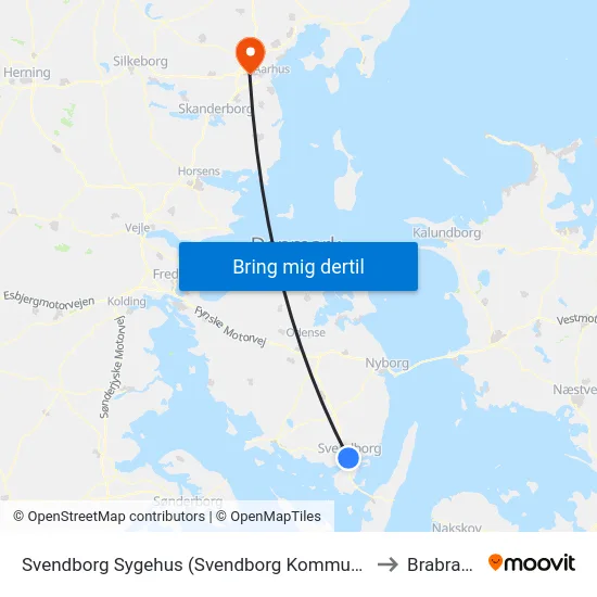 Svendborg Sygehus (Svendborg Kommune) to Brabrand map