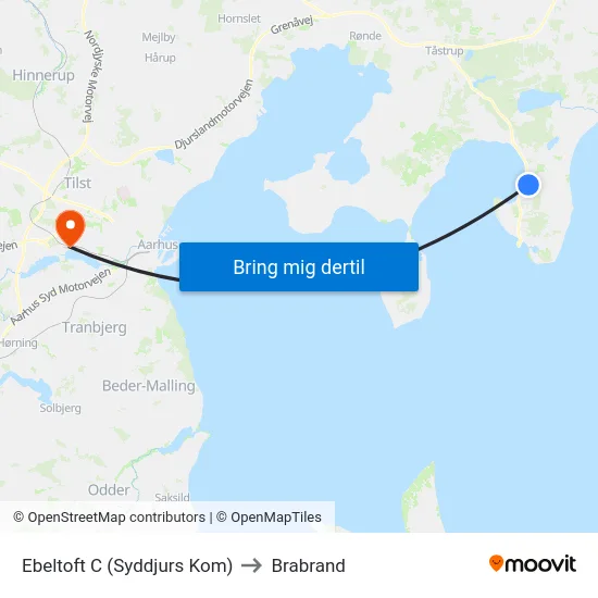 Ebeltoft C (Syddjurs Kom) to Brabrand map
