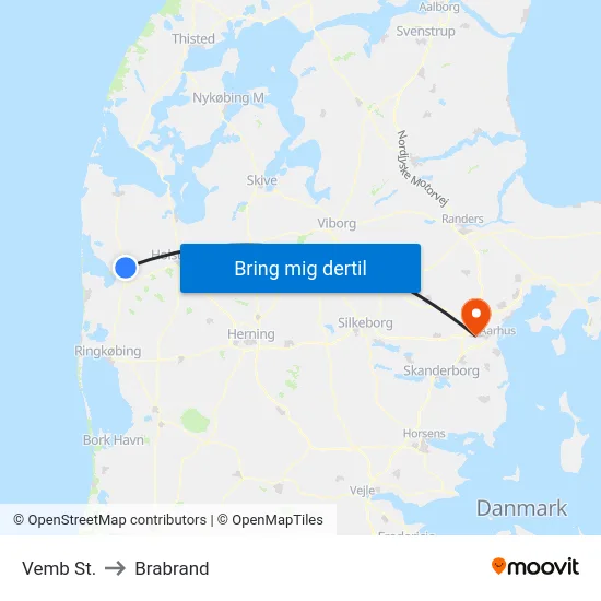 Vemb St. to Brabrand map