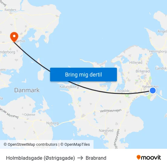 Holmbladsgade (Østrigsgade) to Brabrand map