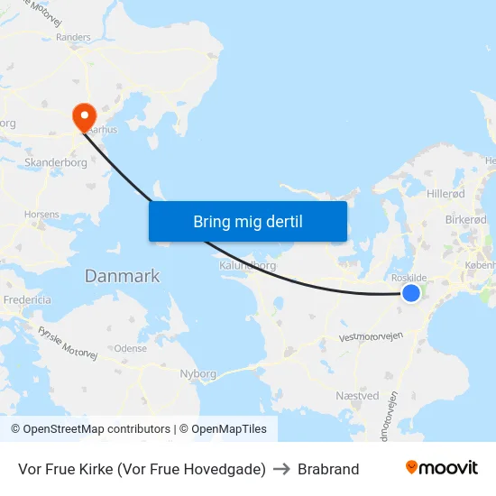 Vor Frue Kirke (Vor Frue Hovedgade) to Brabrand map