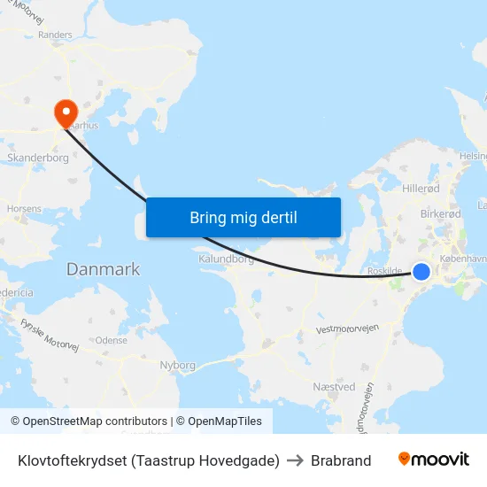 Klovtoftekrydset (Taastrup Hovedgade) to Brabrand map