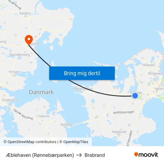 Æblehaven (Rønnebærparken) to Brabrand map