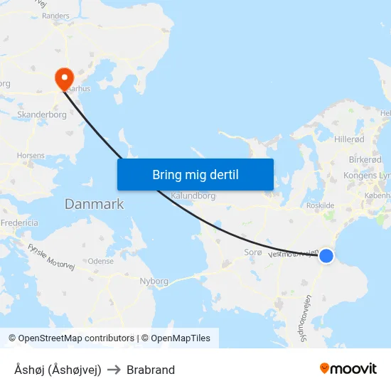 Åshøj (Åshøjvej) to Brabrand map