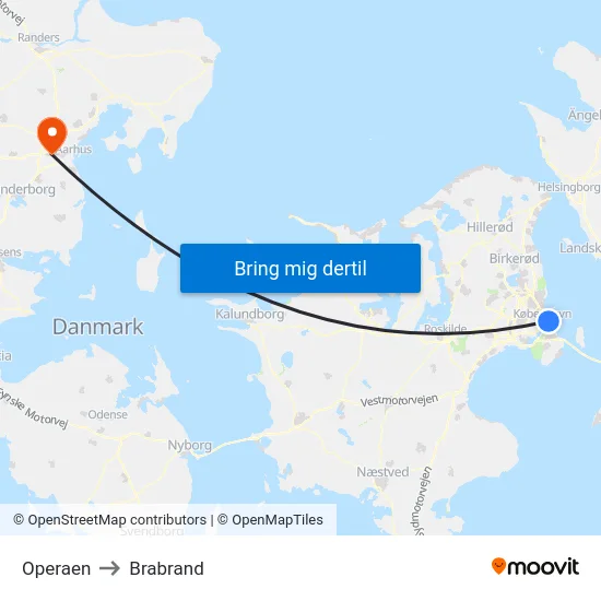 Operaen to Brabrand map