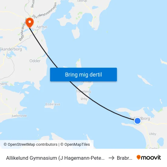Allikelund Gymnasium (J Hagemann-Petersens Allé) to Brabrand map