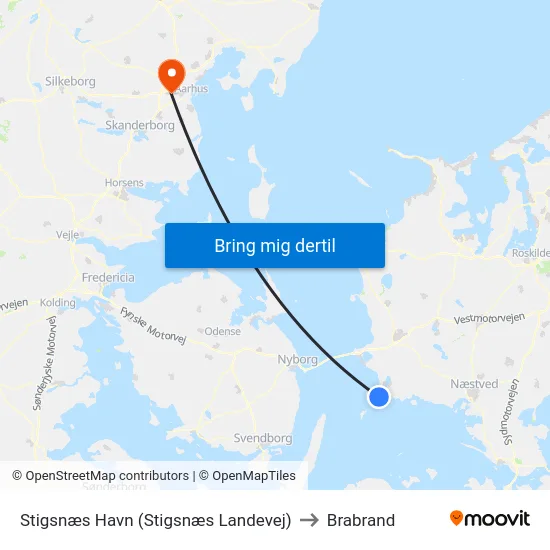 Stigsnæs Havn (Stigsnæs Landevej) to Brabrand map