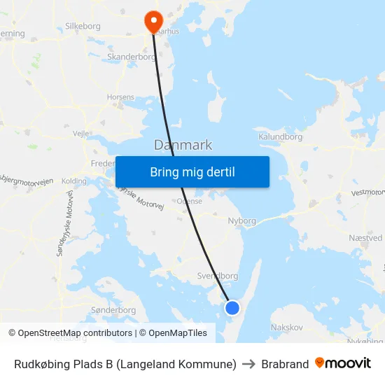 Rudkøbing Plads B (Langeland Kommune) to Brabrand map
