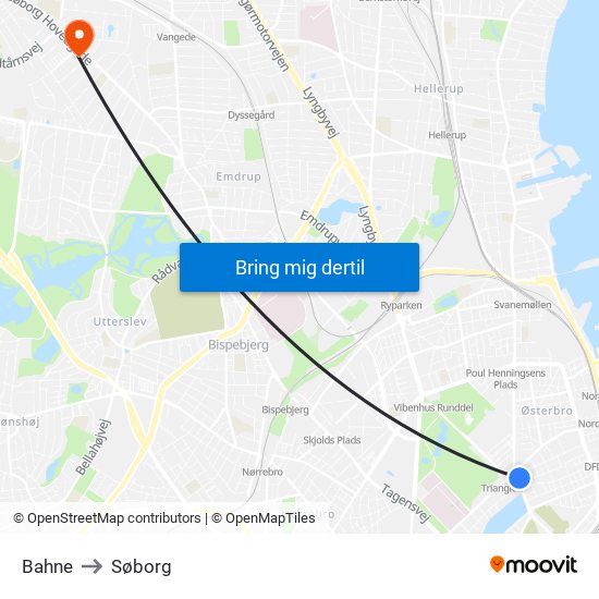 Norman Copenhagen to Søborg map