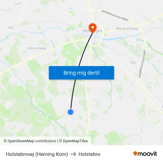 Holstebrovej (Herning Kom) to Holstebro map