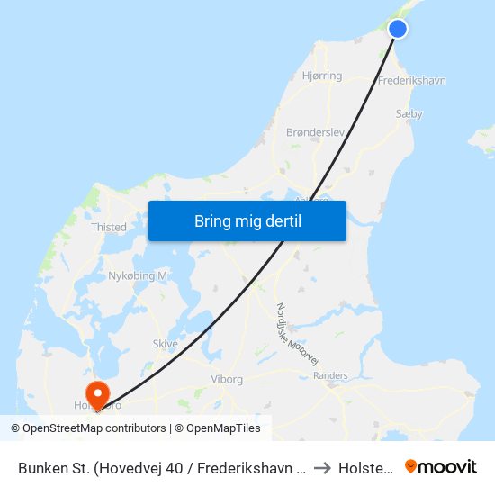 Bunken St. (Hovedvej 40 / Frederikshavn Komm.) to Holstebro map