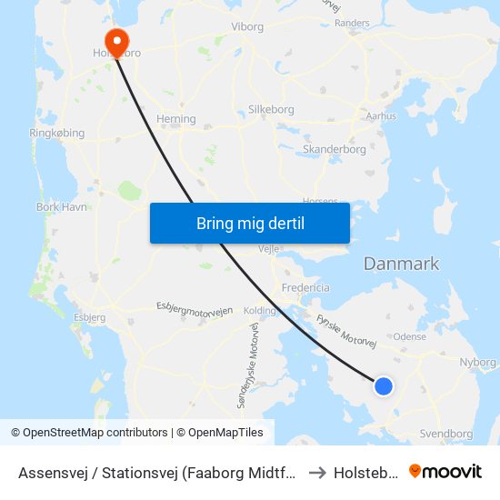 Assensvej / Stationsvej (Faaborg Midtfyn) to Holstebro map