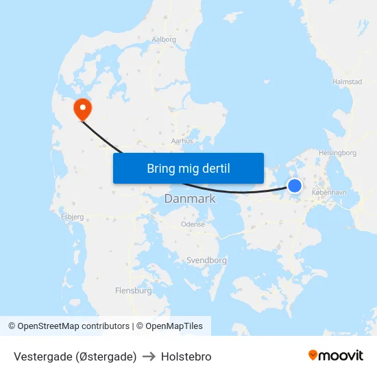 Vestergade (Østergade) to Holstebro map