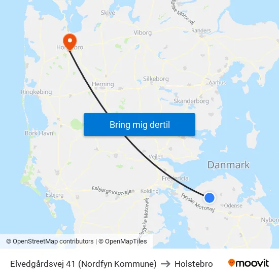 Elvedgårdsvej 41 (Nordfyn Kommune) to Holstebro map