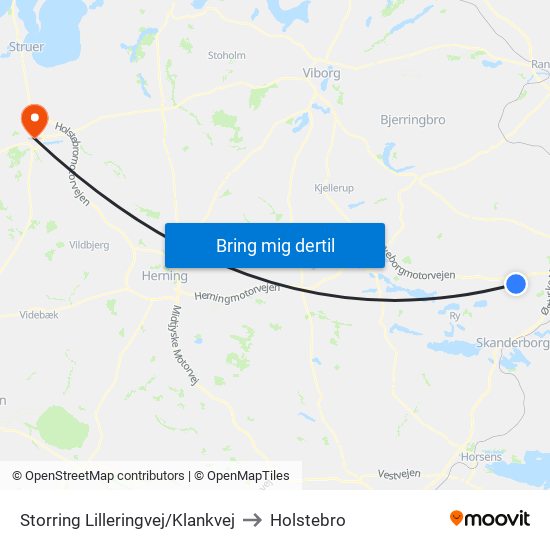 Storring Lilleringvej/Klankvej to Holstebro map