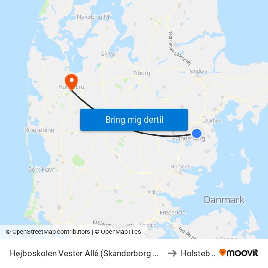 Højboskolen Vester Allé (Skanderborg Kom) to Holstebro map