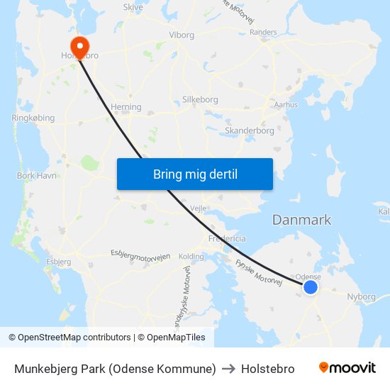 Munkebjerg Park (Odense Kommune) to Holstebro map