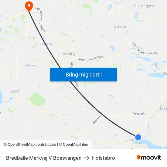 Bredballe Markvej V Boesvangen to Holstebro map