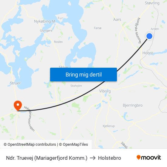 Ndr. Truevej (Mariagerfjord Komm.) to Holstebro map