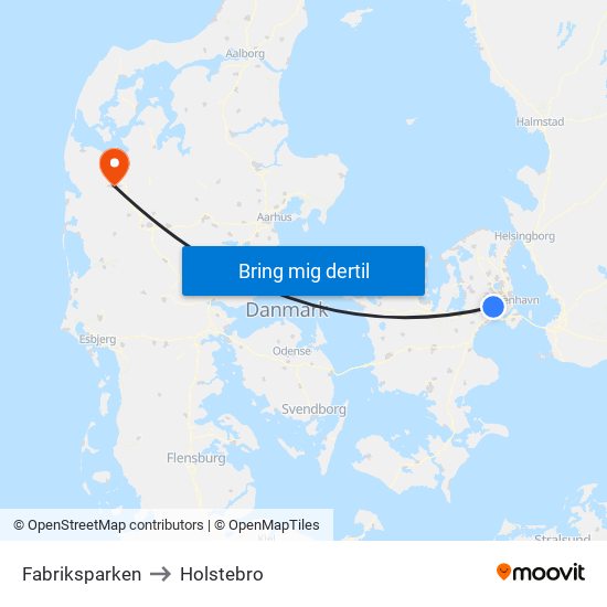 Fabriksparken to Holstebro map