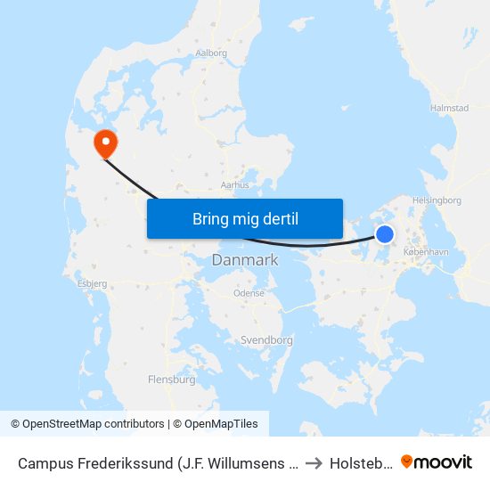 Campus Frederikssund (J.F. Willumsens Vej) to Holstebro map