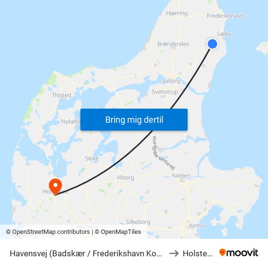 Havensvej (Badskær / Frederikshavn Kommune) to Holstebro map
