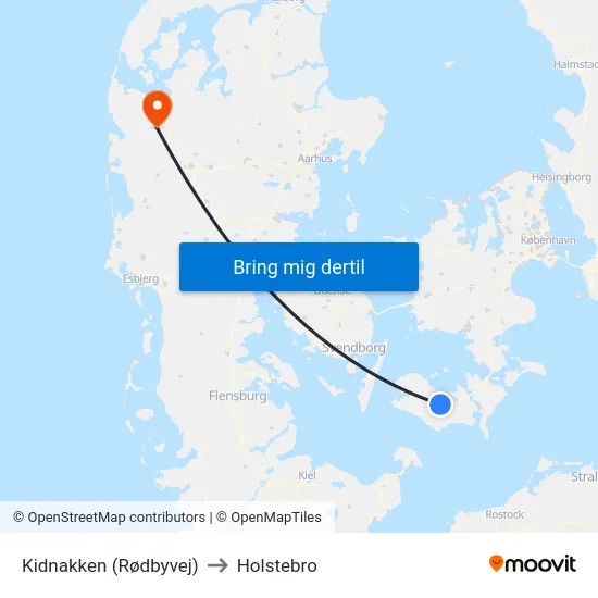 Kidnakken (Rødbyvej) to Holstebro map