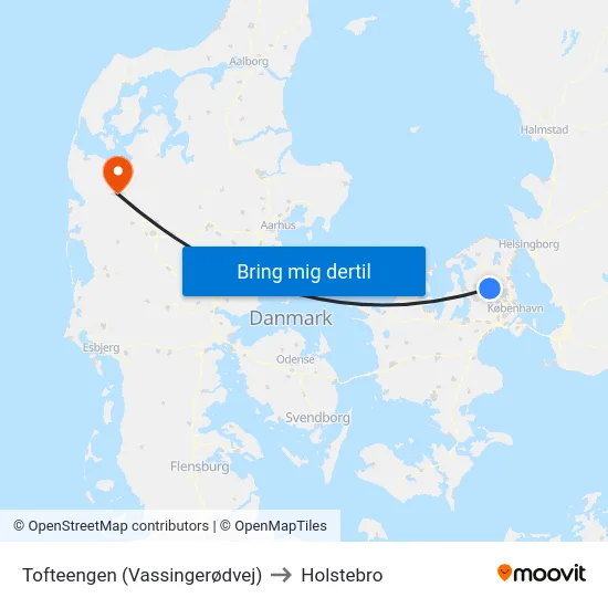 Tofteengen (Vassingerødvej) to Holstebro map